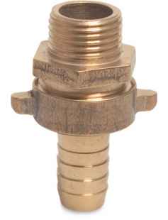 PROFEC VERBINDINGSKOPPELING MESSING 1&quot; X 25 MM BUITENDRAAD X SLANGTULE TYPE VLAKDICHTEND