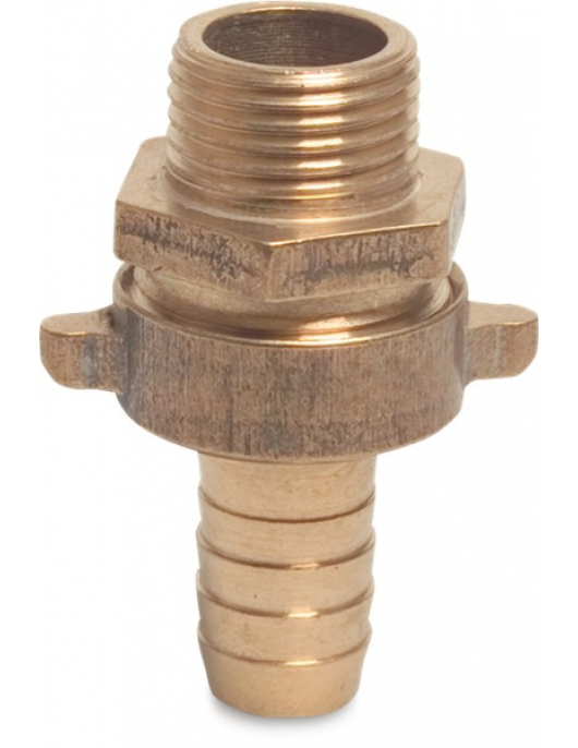 PROFEC VERBINDINGSKOPPELING MESSING 1" X 25 MM BUITENDRAAD X SLANGTULE TYPE VLAKDICHTEND