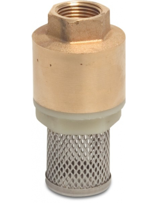 PROFEC VOETKLEP VEERBELAST MESSING 1" BINNENDRAAD 10BAR DN25 RVS 304