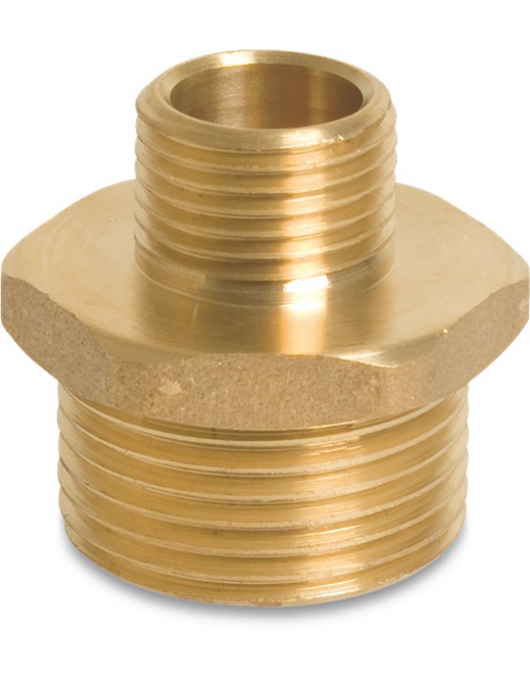 PROFEC NR. 245 VERLOOPNIPPEL MESSING 1" X 3/4" BUITENDRAAD 30BAR