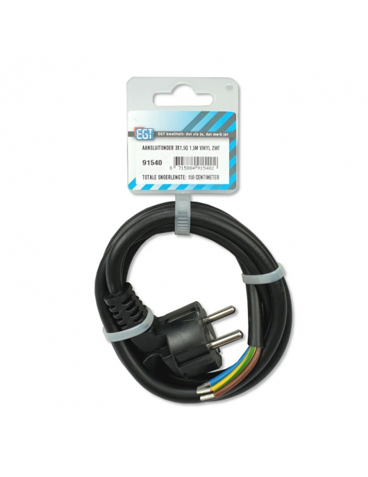 AANSLUITSNOER 3X1,5Q 1,5M VINYL ZWT
