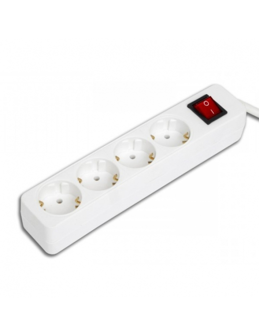 STEKKERDOOS 4V+KNOP 1,5M 3X1,5Q WIT