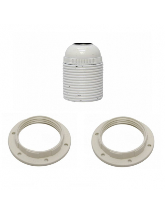 LAMPHOUDER E27 MET 2 RING WIT