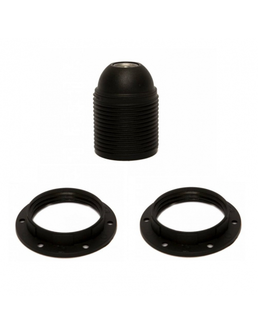 LAMPHOUDER E27 MET 2 RING ZWART