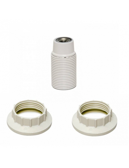 LAMPHOUDER E14 MET 2 RING WIT