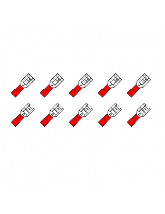 10 ST.KABELSCHOEN VLAKFEMALE 6,3 RD
