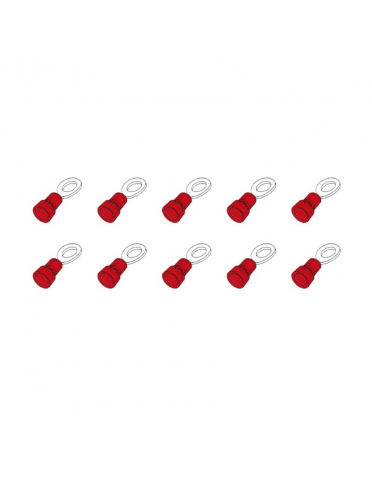 10 ST.KABELSCHOEN OOG 3MM ROOD