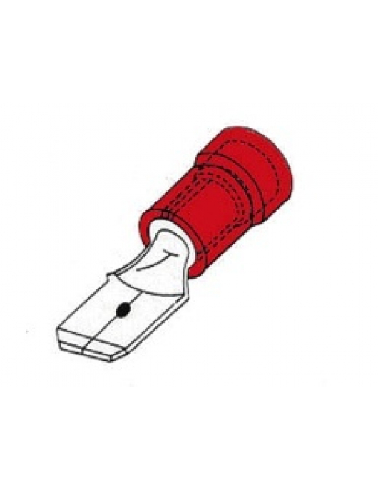 100ST. VLAKSTEKER RD MALE 6,4X0,8MM
