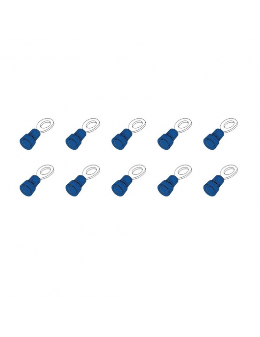 10 ST.KABELSCHOEN OOG 6MM BLAUW
