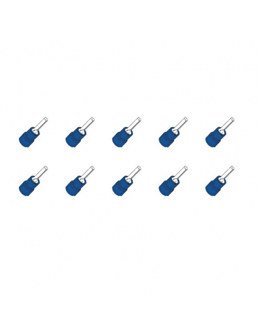 10 ST.KABELSCHOEN PIN/STIFT BLAUW