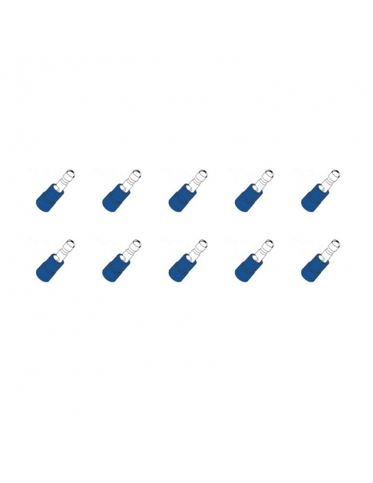 10 ST.KABELSCHOEN ROND MALE 4MM BL