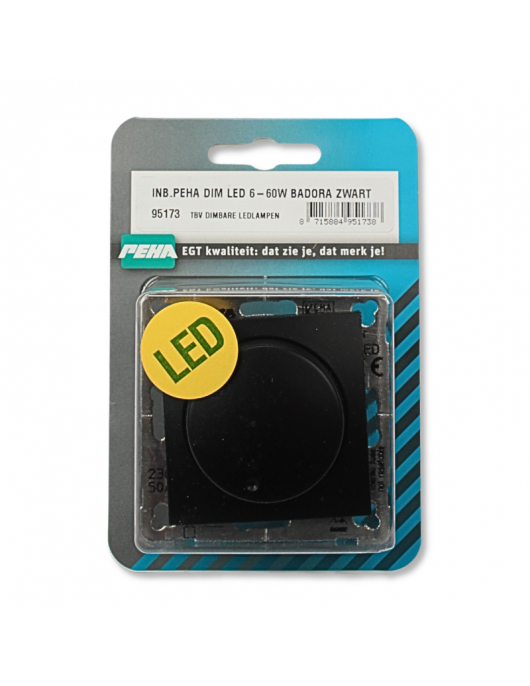 INB.PEHA DIM LED 6-60W BADORA ZWART INB.PEHA DIM LED 6-60W BADORA ZWART