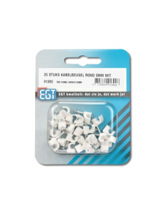 25 STUKS KABELBEUGEL ROND 5MM WIT 25 STUKS KABELBEUGEL ROND 5MM WIT