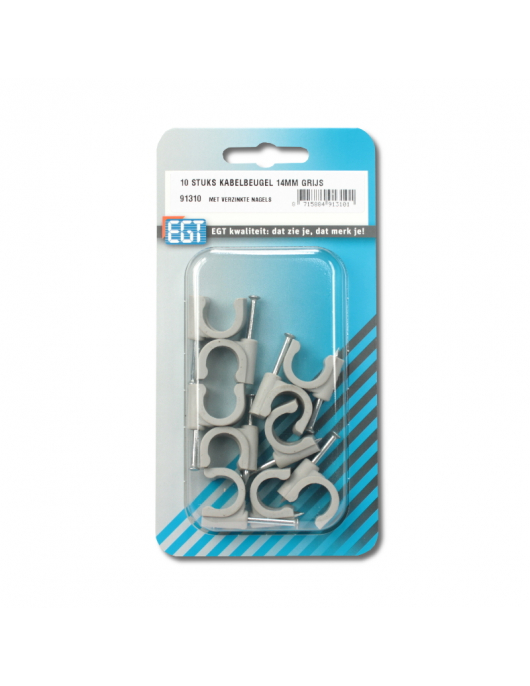 10 STUKS KABELBEUGEL 14MM GRIJS