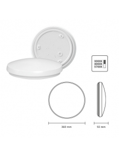 LEDPLAFONNIERE 3/4/6K D360 IP64 18W LEDPLAFONNIERE 3/4/6K D360 IP64 18W
