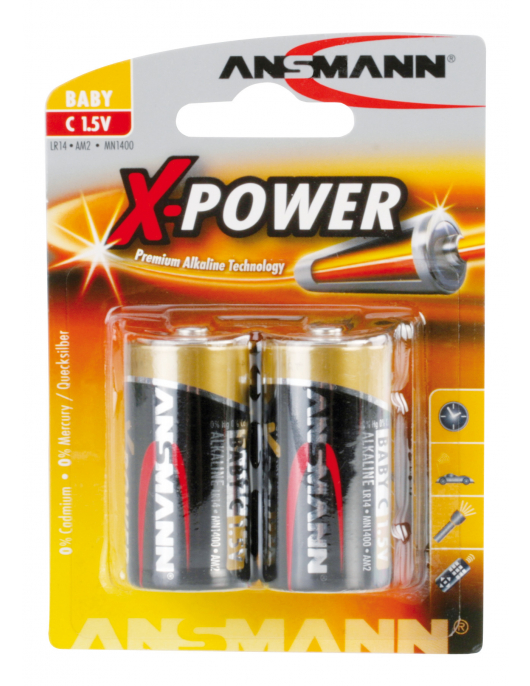 ALKALINE BATTERIJEN BIG FIVE X-POWER ALKALINE BATTERIJ BABY C / LR14 2