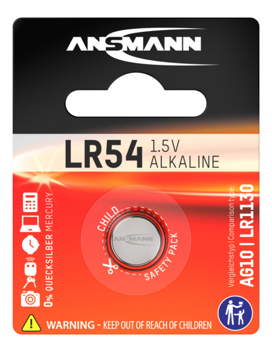 KNOOPCEL BATTERIJEN ALKALINE KNOOPCEL LR54 / LR1130 / AG10