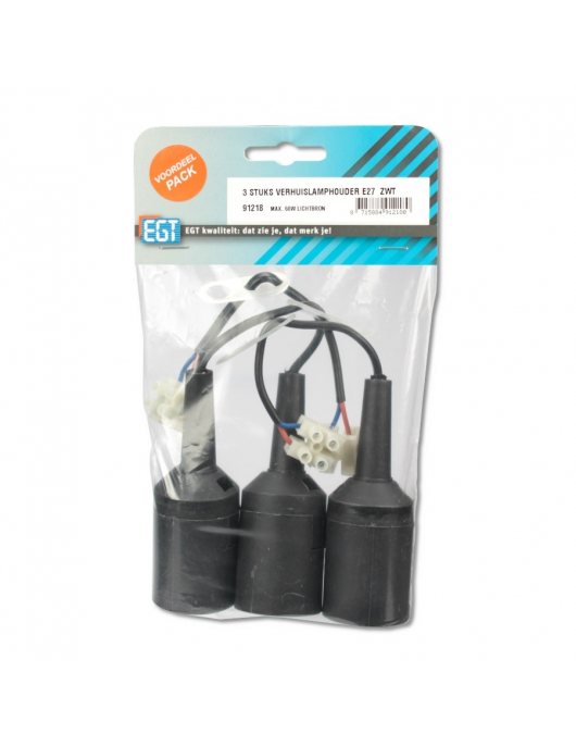 3 STUKS VERHUISLAMPHOUDER E27 ZWT