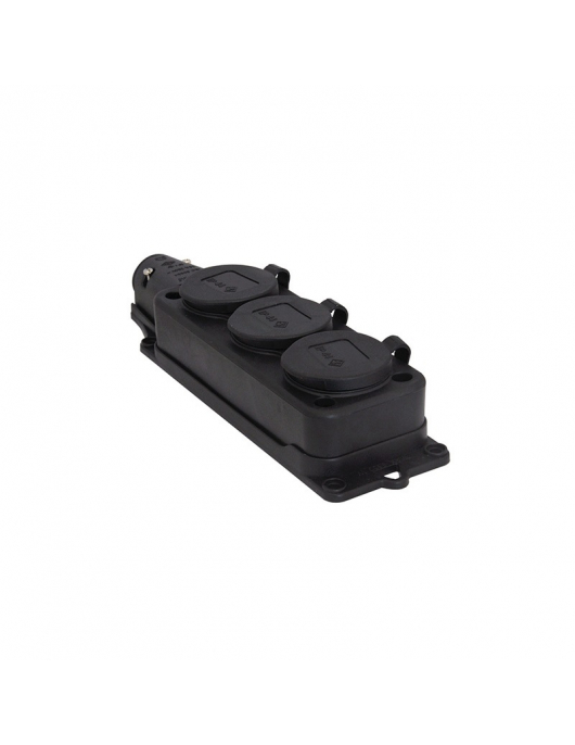 RUBBERSTEKKERBLOK RA 3-VOUD IP44 ZW