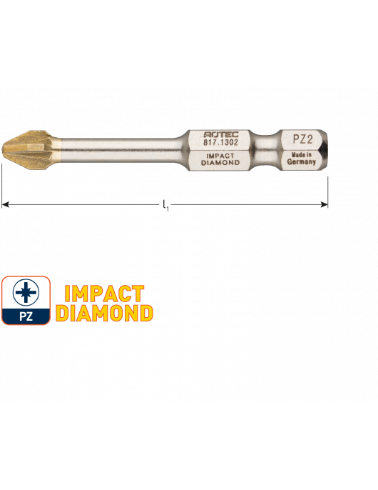 IMPACT SCHROEFBIT PZ 1, L=50, E6.3, DIAMOND IMPACT SCHROEFBIT PZ 1, L=50, E6.3, DIAMOND