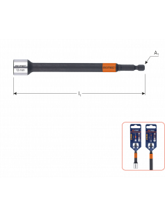 DOPSLEUTEL E6.3 1/4" BITOPN., MAGNETISCH, SW 8X80 DOPSLEUTEL E6.3 1/4" BITOPN., MAGNETISCH, SW 8X80