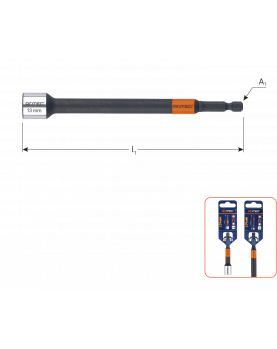 DOPSLEUTEL E6.3 1/4" BITOPN., MAGNETISCH, SW 8X80 DOPSLEUTEL E6.3 1/4" BITOPN., MAGNETISCH, SW 8X80