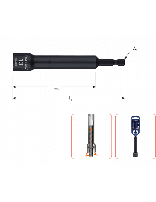 DOPSLEUTEL EXTRA DIEP E6,3 BITOPNAME SW 8X110/75