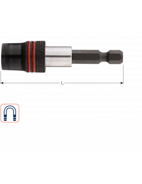 BITHOUDER E6.3X60, MAGN., MET QUICKFIX SNELSPAN