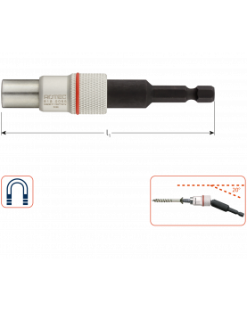 BITHOUDER E6.3X65, MAGN., ANGLE, MET KOGELGEWRICHT BITHOUDER E6.3X65, MAGN., ANGLE, MET KOGELGEWRICHT