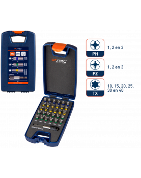 BIT- & BITHOUDER-SET OPTI-LINE, BITS PH-PZ-SL-TX 31-DLG. BIT- & BITHOUDER-SET OPTI-LINE, BITS PH-PZ-SL-TX 31-DLG.