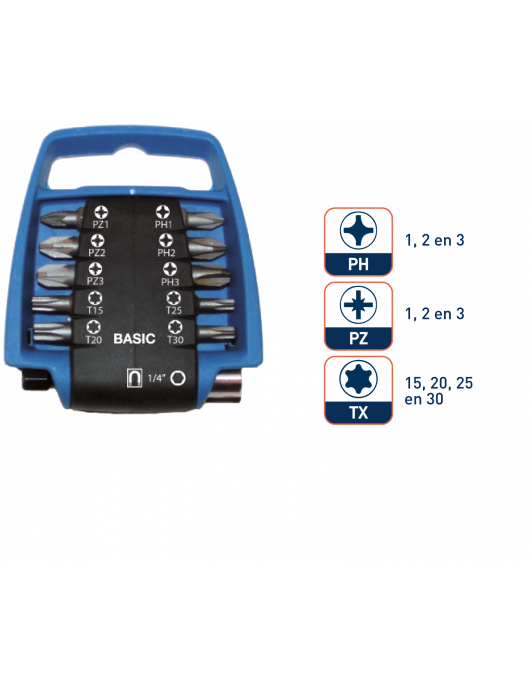 BIT-SET BASIC INCL. BITH., BITS PH, PZ EN TX, 13-DLG BIT-SET BASIC INCL. BITH., BITS PH, PZ EN TX, 13-DLG