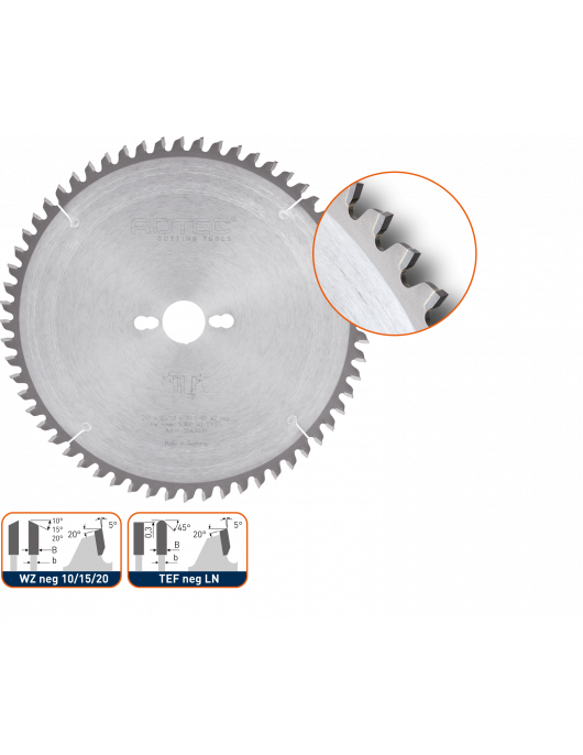 HM AFKORT- EN VERSTEKZAAGBLAD, ø305X2,6X30, Z=80, TF NEG