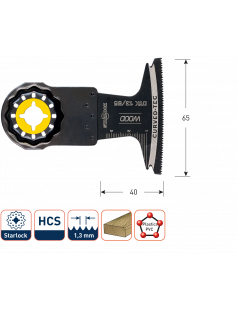 OTK 13/65 STARLOCK INVALZAAGBLAD HOUT 65X40