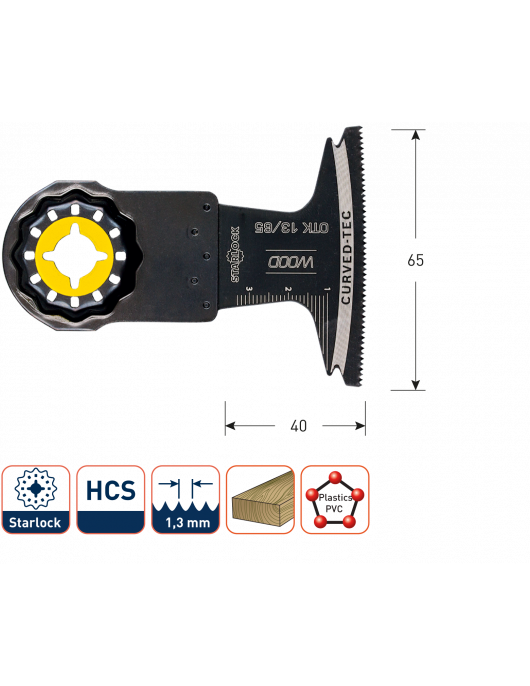 OTK 13/65 STARLOCK INVALZAAGBLAD HOUT 65X40