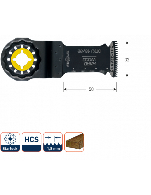 OTKJ 18/32 STARLOCK INVALZAAGBLAD HARDHOUT 32X50