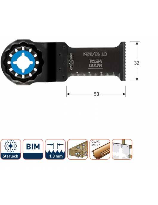 OT 13/32BI STARLOCK INVALZAAGBLAD METAAL 32X50