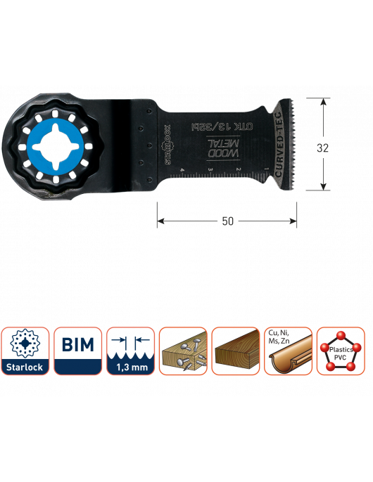 OTK 13/32BI STARLOCK INVALZAAGBLAD HOUT/METAAL 32X50