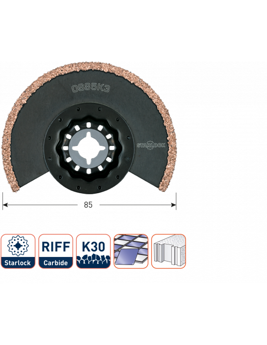 OS 85K3 STARLOCK SEGMENTZAAGBLAD HM-RIFF ø85