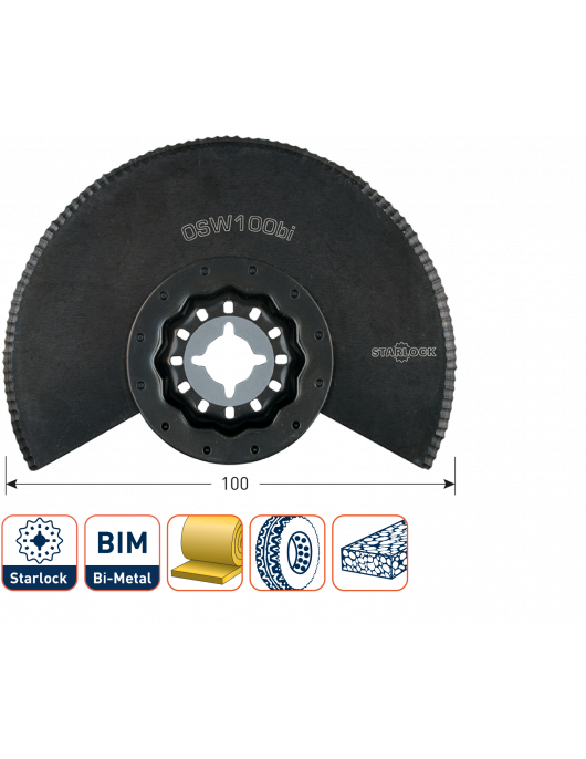 OSW 100BI STARLOCK SEGMENTZAAGBLAD GEKARTELD ø100