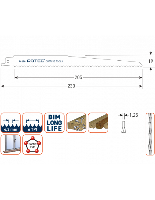 RECIPROZAAGBLAD RC270 / S1111DF