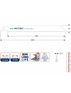 RECIPROZAAGBLAD RC740 / S1022EF RECIPROZAAGBLAD RC740 / S1022EF