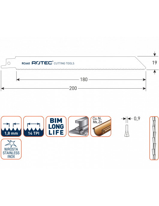 RECIPROZAAGBLAD RC640 / S1122BF RECIPROZAAGBLAD RC640 / S1122BF