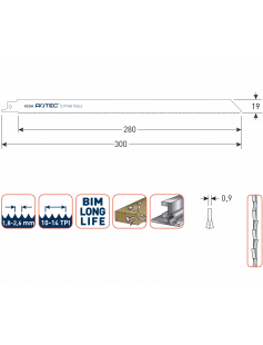 RECIPROZAAGBLAD RC550 / S1222VF RECIPROZAAGBLAD RC550 / S1222VF