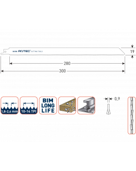 RECIPROZAAGBLAD RC550 / S1222VF RECIPROZAAGBLAD RC550 / S1222VF