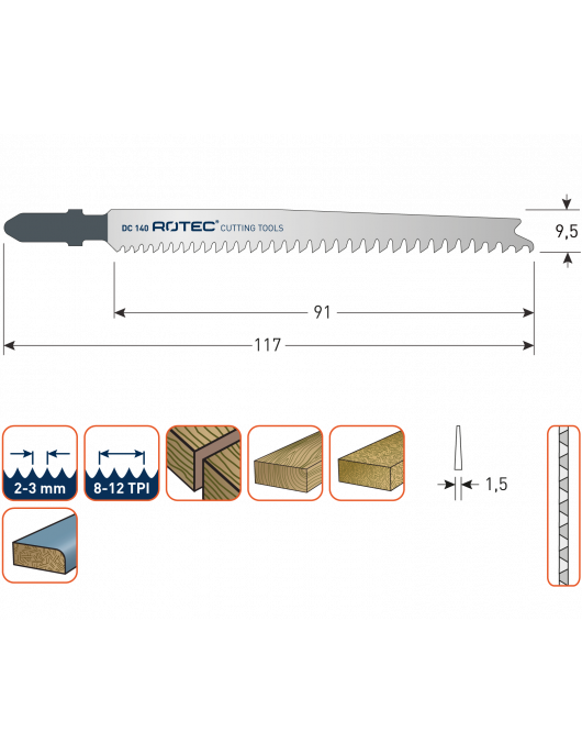 DECOUPEERZAAGBLAD DC140 / T234X DECOUPEERZAAGBLAD DC140 / T234X