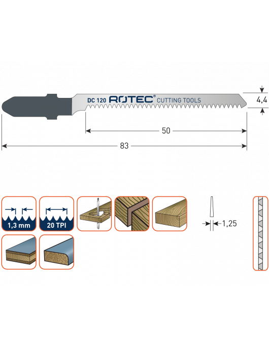 DECOUPEERZAAGBLAD DC120 / T101AO DECOUPEERZAAGBLAD DC120 / T101AO