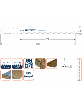 DECOUPEERZAAGBLAD DC130 / T101AIF DECOUPEERZAAGBLAD DC130 / T101AIF