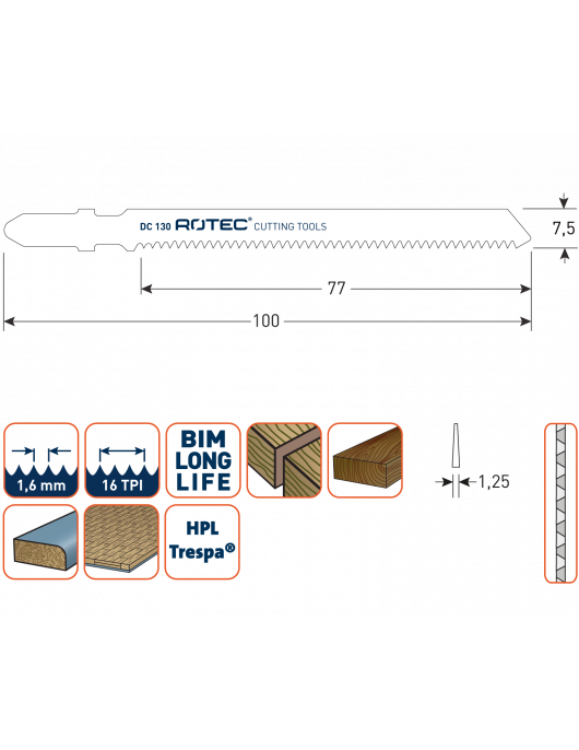 DECOUPEERZAAGBLAD DC130 / T101AIF DECOUPEERZAAGBLAD DC130 / T101AIF