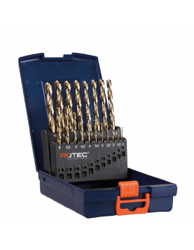 SPIRAALBORENSET '111', DIN 338, TYPE N, 19-DLG ø1-10 ABS