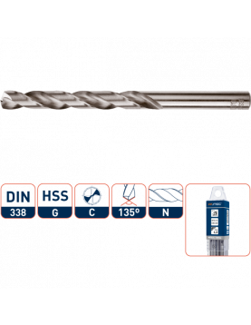 SPIRAALBORENSET '105', DIN 338, TYPE N, 25-DLG ø1-13 ABS